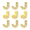 thumbnail image 1 of 30 piezas de encanto de letra, encanto de letra de rhinestone, colgante de cristal de alfabeto para pulseras de cuero, collar, dorado, J, 1 of 6