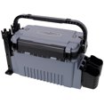 thumbnail image 3 of Large Dual-layer Fishing Tackle Box Organizer with 2 Rod Holders and 2 Cup Holders, Portable Plastic Tackle Box for Hiking and Lake Trips, Gray, 3 of 21