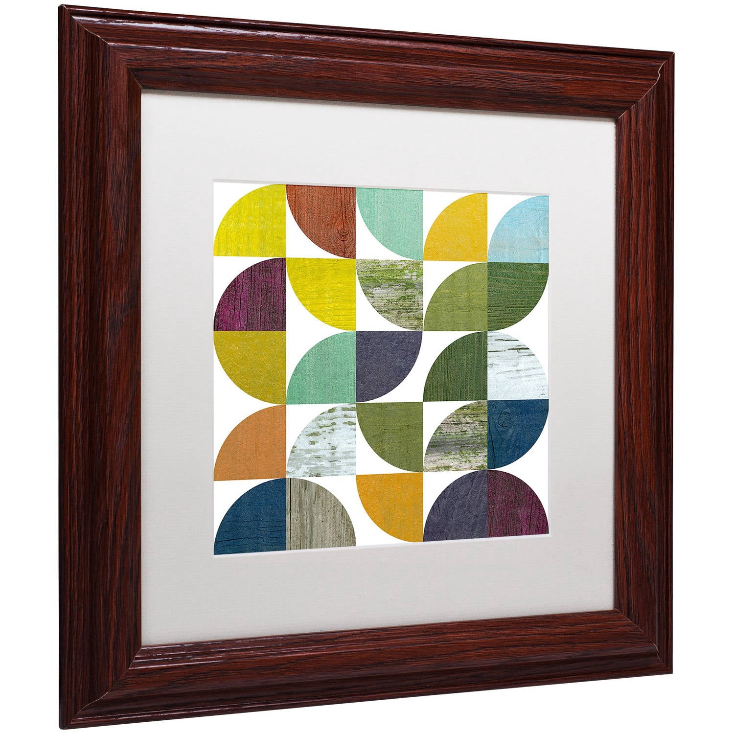 Trademark Fine Art "Rustic Rounds 1.0" Canvas Art by Michelle Calkins, White Matte, Wood Frame