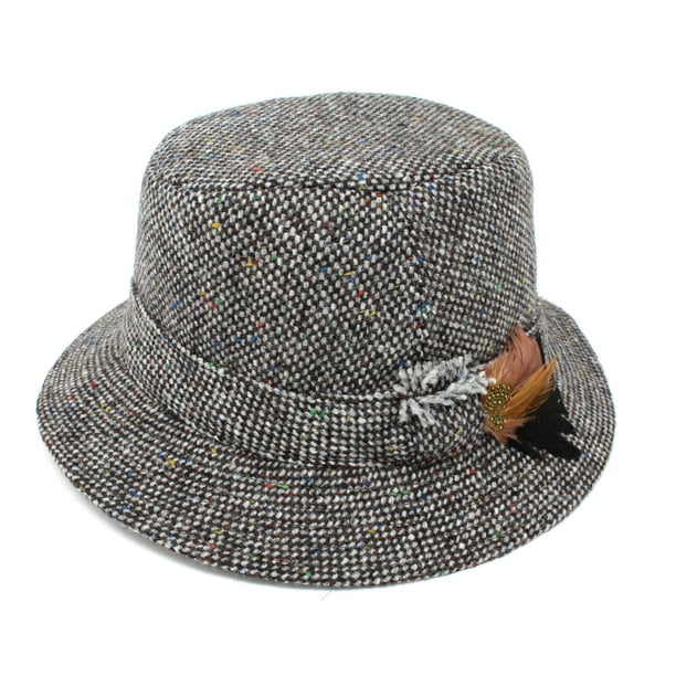 Hanna Hats Irish Tweed Walking Hat for Women Granite Grey Salt Pepper