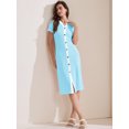 thumbnail image 2 of DARING DIVA Striped Ribbed Knit Short Sleeve Midi Dress M Blue, 2 of 6