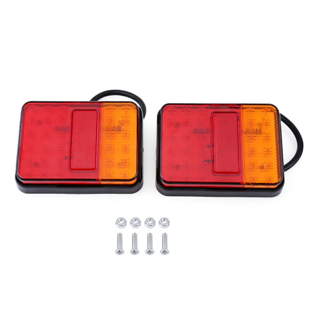 2 luces traseras LED de 12 V y 30 LED, luz de advertencia para remolque, camión, barco, rojo y ámbar