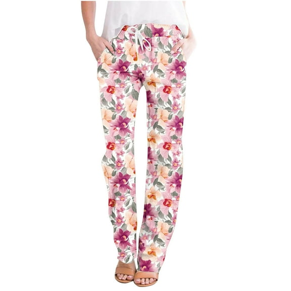 WXLWZYWL Leggings Depot Women's Popular Print High Waist Premium Jogger Casual Long Pajama Lounge Pants Drawstring Sleepwear-Print Design