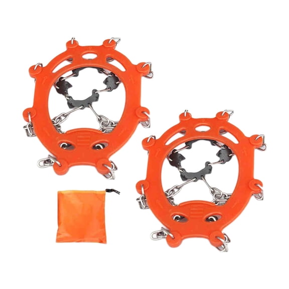 Crampons Anti Slip Stretch Footwear 8 Spikes Ice Cleats Traction Ice Grippers Treads for Women Men Fishing Mountaineering Running Hiking