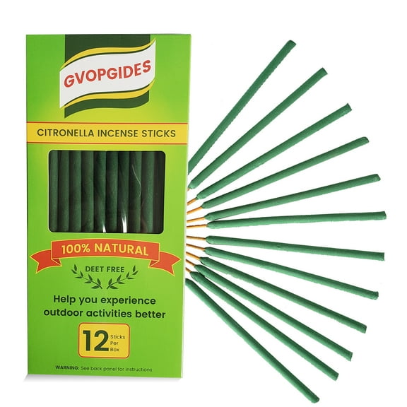 Large Citronella Incense Sticks 12 Sticks Made with Natural Plant-Based Ingredients Citronella Oil Lemongrass Oil Rosemary Oil