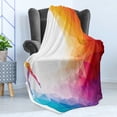 thumbnail image 4 of Sports Soft Flannel Fleece Throw Blanket, Gymnastics Girl Gymnast Portrait Colored Geometric Digital Shapes Modern Olympics, Cozy Plush for Indoor and Outdoor Use, 60" x 80", Multicolor, by Ambesonne, 4 of 5