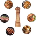 thumbnail image 5 of 8inch - Wood Pepper Grinder Pepper Mill,Adjustable Coarseness Wooden Peppermill, Ceramic Grinding Mechanism Salt Mill Refillable  (2 Pack)With cleaning brush spoon, 5 of 6