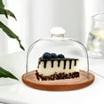 thumbnail image 4 of 1 Set Cake Dome Clear Cake Dome Cake Display Stand Wooden Cake Plate with Dome Cake Stand, 4 of 9