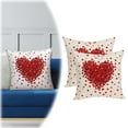 thumbnail image 2 of Valentine Pillow Covers 16x16 Inch Set of 2, Red Love Heart Throw Pillows Farmhouse Cotton Valentine's Day Decorations Gift Cushion Case Decor for Sofa Bedroom Living Room Indoor Outdoor, 2 of 4