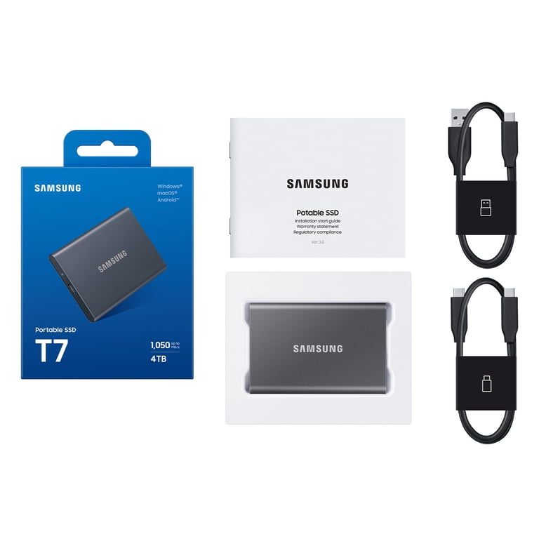 Samsung Portable SSD T7 4TB, USB 3.2 Gen 2, Compact and Fast