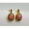 thumbnail image 2 of Pink Opal & Topaz Gold Earrings, 2 of 5