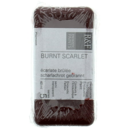 UPC: 0836943000582 | R&F Handmade Paints Encaustic Paint Cake  40ml  Burnt Scarlet