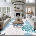 thumbnail image 4 of Navy Blue Coastal Washable Rug 5x7 Area Rug for Living Room Bedroom Non Slip Indoor Floor Rectangle Carpet Soft Low Pile Large Turquoise Coral Ocean Modern Sea Entryway Rugs for Dining Room Office, 4 of 9
