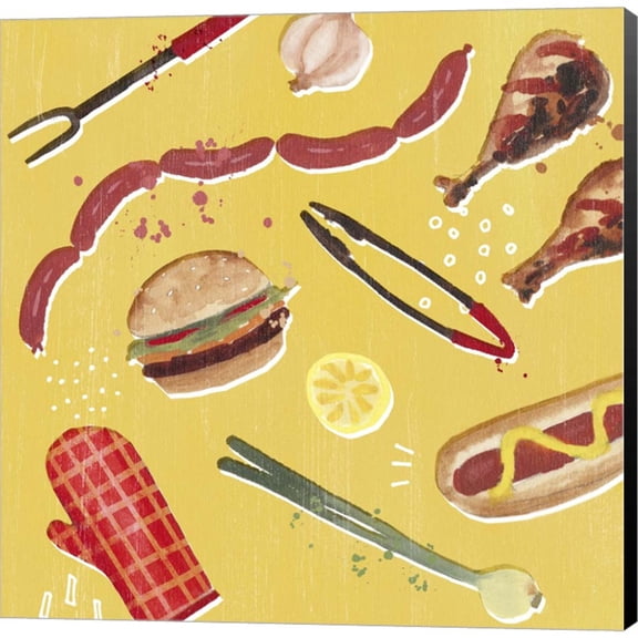 Throw it on the Grill III by Victoria Borges, Canvas Wall Art, 12W x 12H