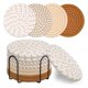 thumbnail image 1 of 8 Posavasos para Bebidas con Soporte, Posavasos Absorbentes de 4 Colores para Bebidas, Juego de Posavasos Tejido de AlgodóN para DecoracióN del Hogar A, 1 of 5