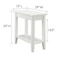 thumbnail image 2 of Leick Home Solid Wood Laurent 12" Narrow End Table with Shelf, White, 2 of 13