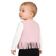thumbnail image 2 of SiiRoh Fringe Vest Baby Faux Suede Open-Front Vintage Tassel Vest Coat Hippie Western Cowboy Cowgirl Pink 6-12M, 2 of 7