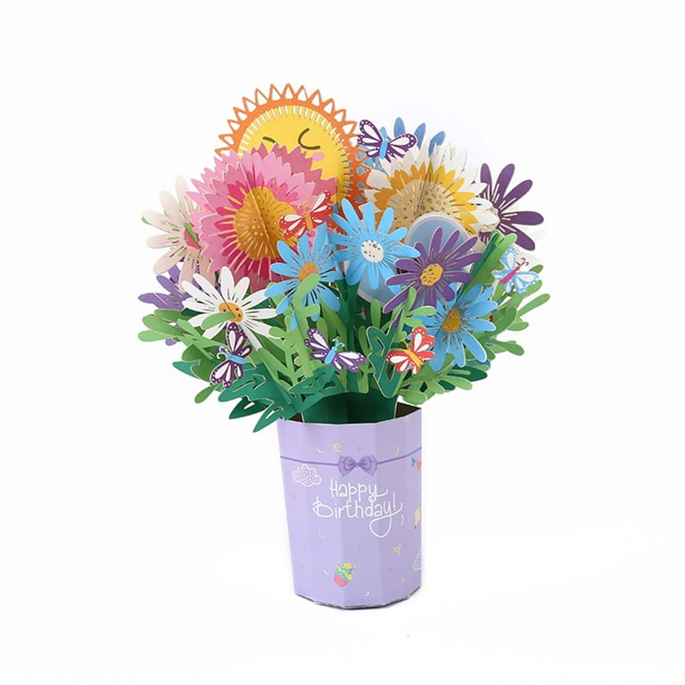 FreshCut Paper Set of 3 Flower PopUp Bouquet Greeting Ca 