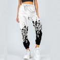 thumbnail image 4 of Fshinging Womens Pants Sweat Waisted Athletic Joggers With Pockets Comfy High Workout Palazzo Pant, 4 of 5
