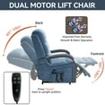 thumbnail image 3 of Power Lift Recliner Chair with Solid Wood Armrests, HSUNNS Lift Chair for Elderly with Massage and Heat, Heavy Duty Motion Mechanism Recliners with Dual Motor Infinite Position, Blue, 3 of 7
