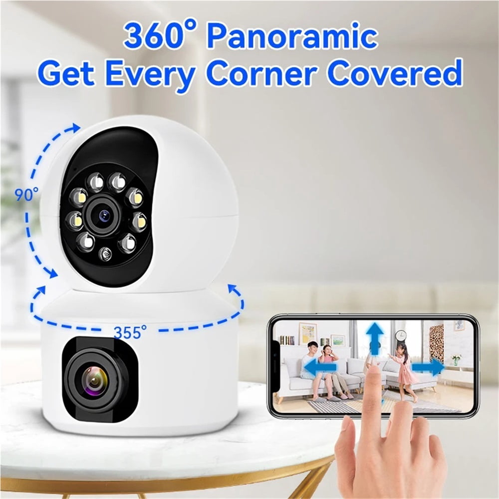WiFi 4K 8MP Dual Screen WiFi IP Camera Indoor Two Way Audio IP Wireless CCTV Video Surveillance Mini Baby Monitor