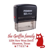 Printtoo Personalized Red Self Inking Housewarming Address Stamp Custom Rubber Stamper-68 x 30 mm