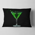 thumbnail image 2 of Designart Absinthe on Black Background - Modern Throw Pillow - 12x20, 2 of 5