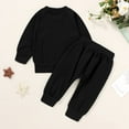 thumbnail image 3 of Younger Tree Toddler Fall Outfits for Girl Boy Long Sleeve Solid Crew Neck Top Long Sweatpants Sweatsuit Set for 6-12 Months, 3 of 7