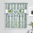 thumbnail image 2 of Floral Cottage Curtains 36 Inch Short - 3 Panel Vintage Farmhouse Set with Bohemian Botanicals, Rod Pocket Window Treatment for Country Kitchen Decor, 2 of 6