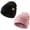 Black+Pink, variant on REDESS 2 Pack Warm Winter Knit Cuffed Beanie Hat for Men and Women,Black+Black