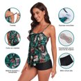 thumbnail image 3 of Conjunto de Tankini Verde de lunares, Traje de Baño Top Ajustable Protección UV, Control de compresión, Mujer Bañador Perfecto para Aeróbic Acuático, 3 of 7