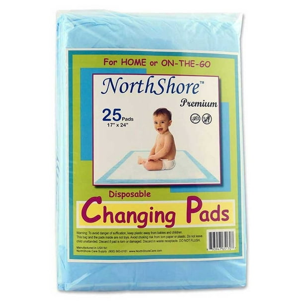 NorthShore 25Count Premium Disposable Baby Changing Pads