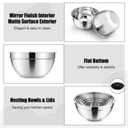 Vesteel 35PCS Mixing Bowls with Lids Set, Stainless Steel Nesting Salad Prep Bowls Attach with 3 Graters & Kitchen Utensils for Mixing Serving Grating, Size 4.5/3.5/3/2.5/1.5/1.2/0.7 QT, Black