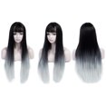 thumbnail image 3 of Synthetic Wig Gradient Long Straight Universal Natural Wig Hair Wig, 3 of 10