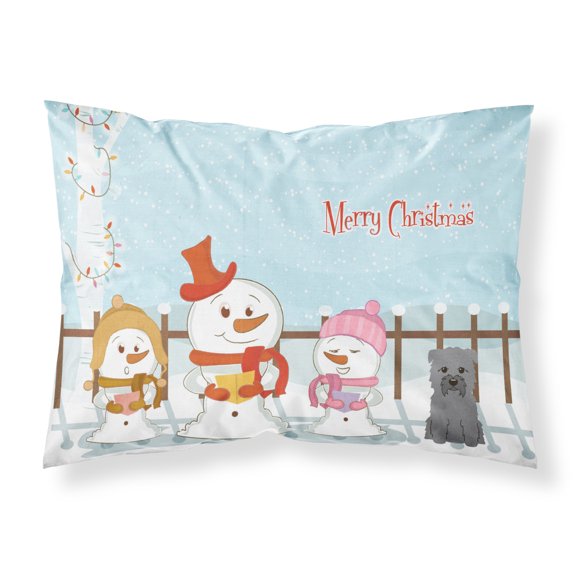 Merry Christmas Carolers Glen of Imal Grey Fabric Standard Pillowcase