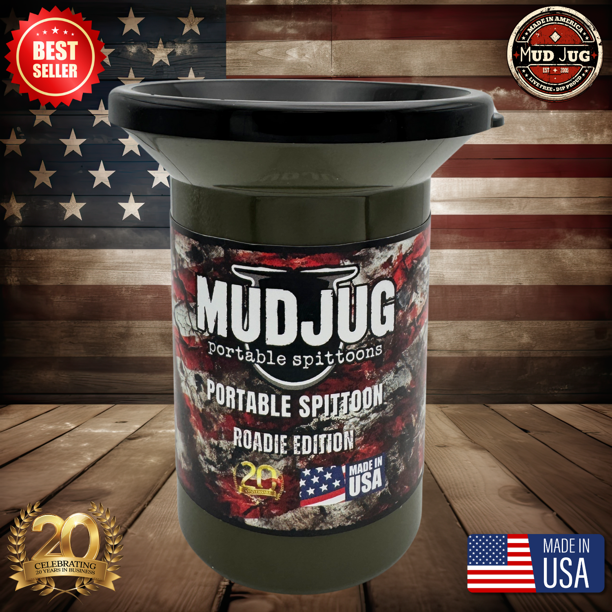 Mud Jug™ OD Green Roadie Travel Spittoon - Portable Spit Jug with