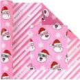 thumbnail image 6 of NeoMart-Pink Christmas Wrapping Paper Rolls Funny Santa Claus For Kids Cute Cartoon Thick Gnome Fun Gift Wrap Sheets Unique Heavy Duty Reversible Total 28.5sq.ft, 6 of 12
