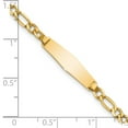 thumbnail image 3 of Auriga Fine Jewelry 14K Yellow Gold Semi-Solid Figaro Link Id Bracelet 7 inch for Women, 3 of 6