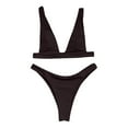 thumbnail image 4 of MIXUE Swim Suits for Women Solid Color Two Piece Bikini Sets for Women Swimwears Beachwear,Black,XL, 4 of 5