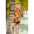 thumbnail image 5 of HAPPY BAY Button Down Shirt for Women Casual Summer Beach Party Blouses Shirt Blouse Short Sleeve Tropical Vacation Hawaiian Shirts Tank Top Women XL Palm Tree View, Orange, 5 of 6