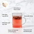 thumbnail image 3 of Pinky Up Blake Glass Tea Cup with Infuser and Lid, Travel Tea Mug, 12 oz, 3 of 6