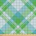 thumbnail image 2 of Ambesonne Buffalo Check Fabric by the Yard Upholstery, Diagonal Plaid Shapes, 10 Yards, Pale Ceil Blue Fern Green, 2 of 5