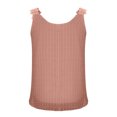 thumbnail image 5 of Qiopertar Women's Sleeveless Boho Chiffon Tank Top Casual Round Neck Lace Ruffle Floral Strap Summer Beach Vacation Comfy Blouse, Pink L, 5 of 7