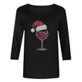 thumbnail image 3 of Haivin Womens Plus Size Tops Merry Christmas Shirts for Women 3/4 Sleeve Funny Print Tops Holiday Party Tee Crew Neck Casual Cotton T-Shirts Xmas Gifts, 3 of 4