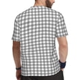 thumbnail image 2 of Wukai Gray Checkboard Print Men's Short-Sleeved Mesh T-Shirt,Quick-Dry Short Sleeve Workout T-Shirt-X-Small, 2 of 8