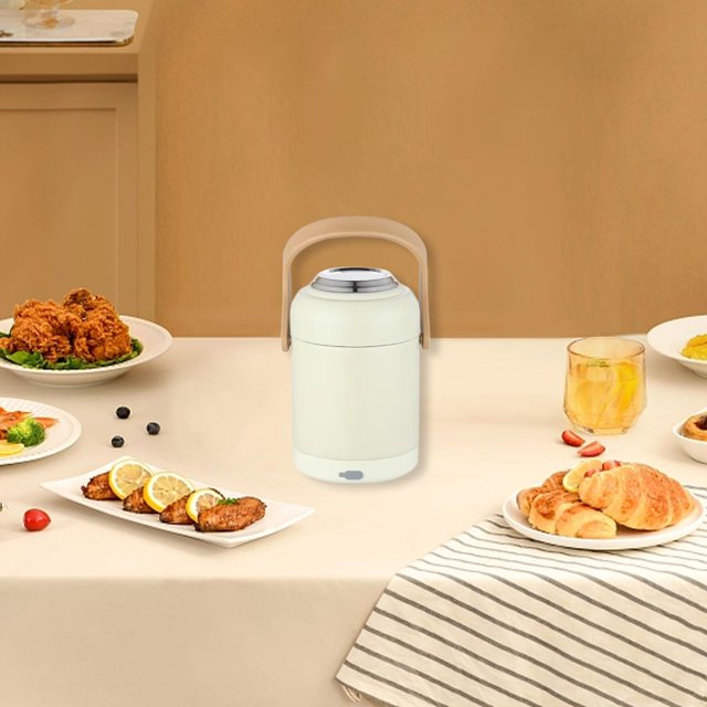 Calentador de almuerzo, recipiente de alimentos aislado, calentador de alimentos con enchufe USB, práctico calentador para acampar en el automóvil,