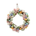 thumbnail image 3 of Easter Colorful Egg Wreath Spring Rabbit Garland Welcome Wall Hanging Handmade Pendants Bunny for Window Party Holiday Fence Decoration 35cm, 3 of 10