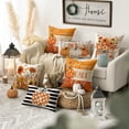 thumbnail image 6 of Sm:)e Set of 4 Fall Pillow Covers 18x18 Inch - Autumn Decorative Throw Pillowcases with Pumpkin, Sunflowers and Happy Fall, 6 of 7