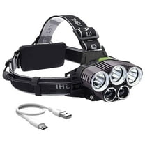Weloille Rechargeable Headlamp, 5 LED Head Lamp, IPX4 Waterproof Headlight, Head Flashlight for Outdoor Running Hunting Fishing Hiking Camping Gear