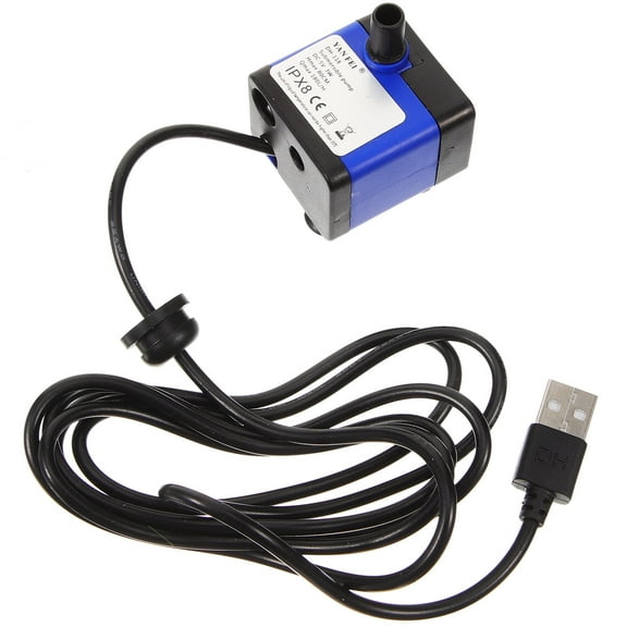 Toyandona USB Powered Water Pump Submersible Water Pump Black Plastic Aquarium Maintenance 1Pcs